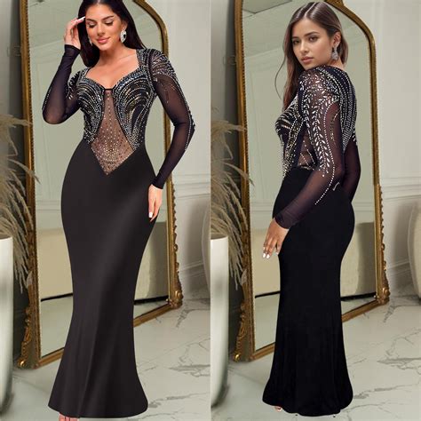 Dear Fashion Wholesale Long Sleeve Hot Drill Solid Maxi Dress BY C DF Dear Fashion