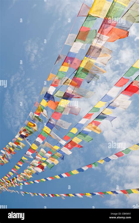 Prayer flags in Bodnath Stock Photo - Alamy