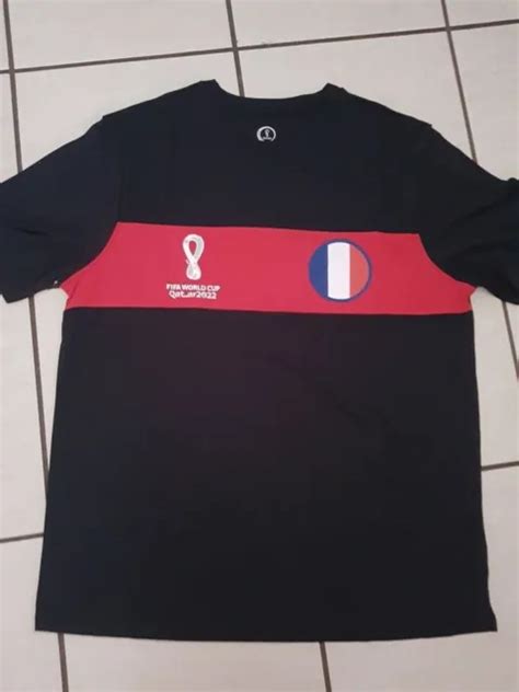 Fifa Tee Shirt Noir Officiel Football Coupe Du Monde France Qatar