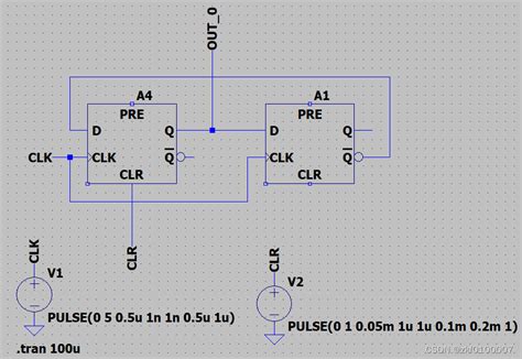 LTSpice D触发器仿真扭环计数器 ltspice 计数器 CSDN博客