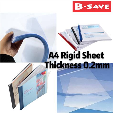 A4 PVC Clear Binding Cover 100pcs Pack Rigid Sheet Cover Card Plastic