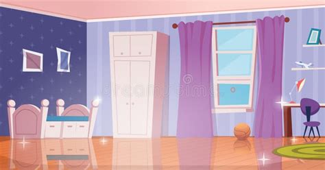 Clean Kids Room. Interior of Home Playground for Kids Vector Cartoon Background Stock Vector ...