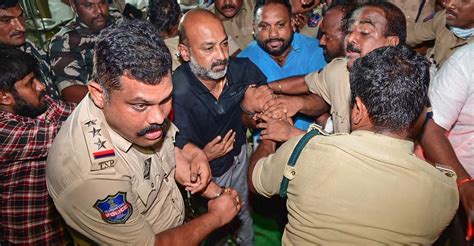 Telangana Bjp Chief Bandi Sanjay Kumar Taken Into Custody By Police