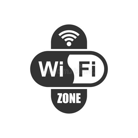 Icono De La Muestra De Internet De La Zona De Wifi En Estilo Plano