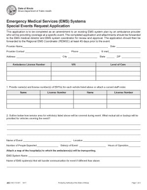 Fillable Online Idph State Il Special Events Request Application