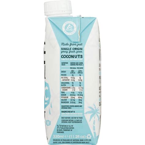 Raw C Coconut Water Pure Natural 330ml Woolworths