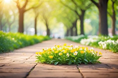 Premium Photo Blurred Park With Bokeh Light Natural Background Spring