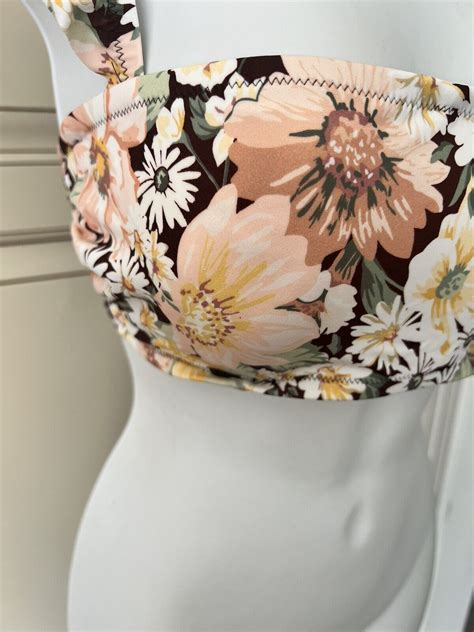 Shade Shop Floral Bikini Top With Ruffle Strap C Ebay