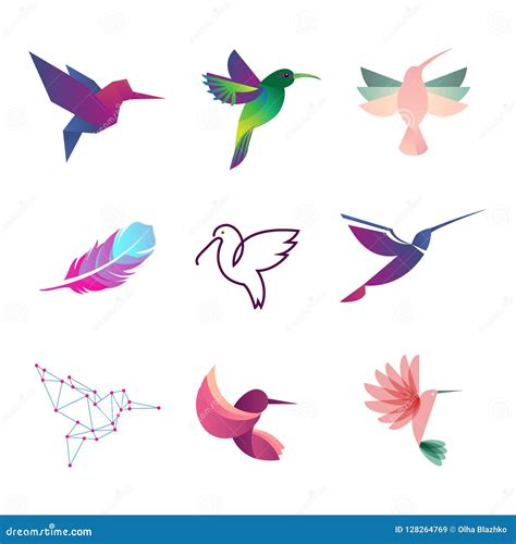 Colibri Colorido Colibríes Para Logo Concepts EPS10 Ilustración del