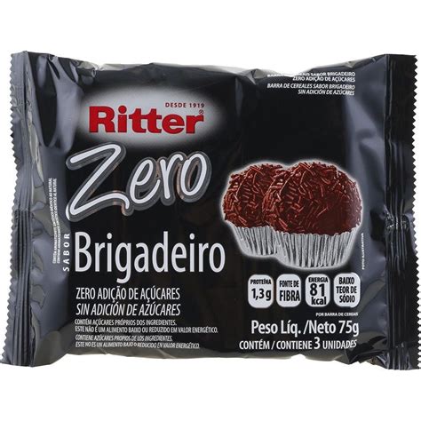 Barra de Cereais Zero Açúcar Brigadeiro 75g Ritter Submarino