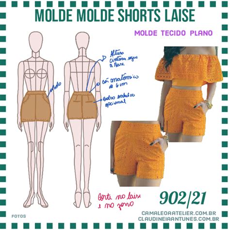 Molde Short Laise Cos Anatomico 902 21 CAMALEOA ATELIER DE COSTURA