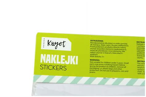 NAKLEJKI STICKERS KAYET ZESTAW 26x15cm KAYET Sklep EMPIK