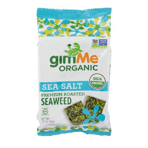 GimMe Organic Premium Roasted Seaweed Sea Salt Chips 0 35 Oz