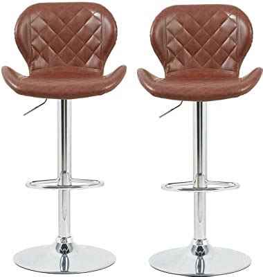 Amazon CIMOTA White Bar Stools Set Of 2 Adjustable Height Bar