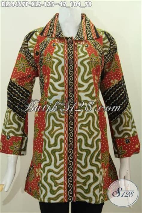 Jual Online Produk Baju Batik Solo Motif Klasik Model Kerah Kotak Blus