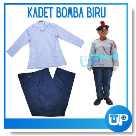 Kadet Bomba Uniform Pakaian Kokurikulum Sekolah Baju Biru Seluar Biru Cadet Bomba Malaysia 消防制服 ...