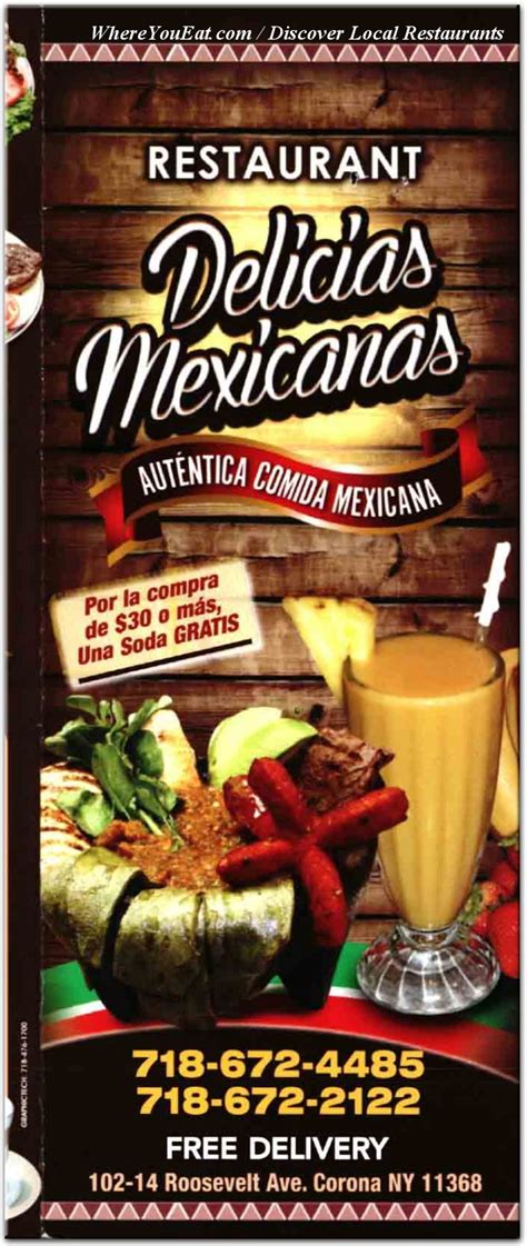 Delicias Mexicanas Restaurant In Queens Menus Photos