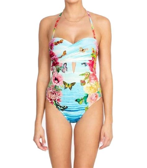 Buy Johnny Was Costa Azul Cut Out One Piece Swimsuit In Blue Multi At