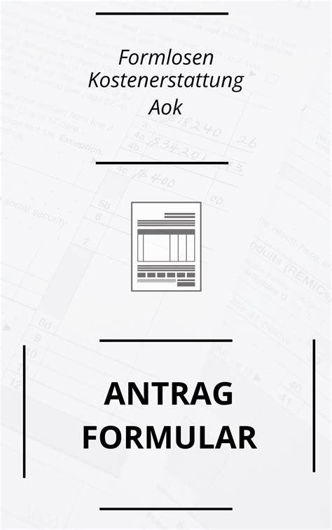 Formlosen Kostenerstattung Aok Antrag Formular Pdf