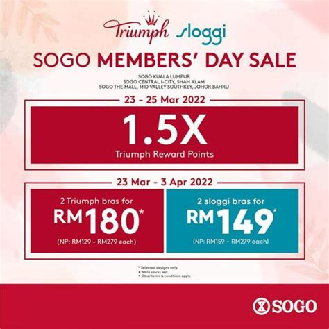 Sogo Members Day Triumph Sloggi Sale Mar Apr