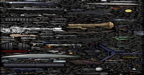 A Size Comparison Map Of Popular Sci Fi Vessels Including Star Wars