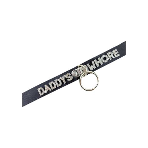 Daddys Whore Rhinestone Mature Bdsm Collar Fetish Kinky Ddlg Adult