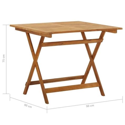 YIN Mobilier à dîner de jardin pliable 5 pcs Bois d acacia solide 2