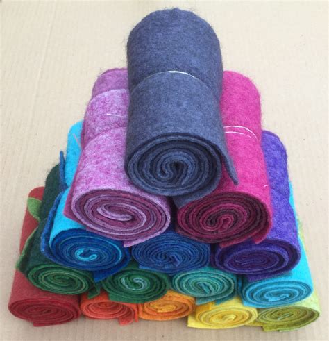 Felt Rolls Hand Dyed Wool And Viscose Felt 3 Piece Felt Selection