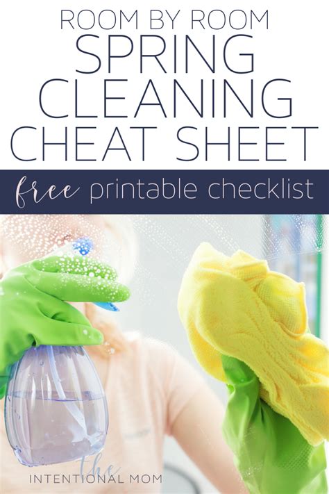 Room By Room Spring Cleaning Cheat Sheet Free Printable Checklist