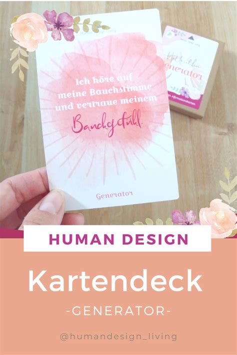 Generator 33 Affirmationskarten Human Design Karten Deck Affirmationen