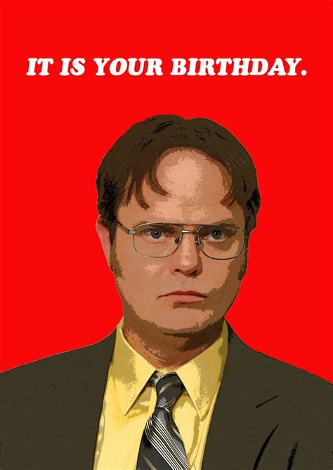 The Office Us Dwight Schrute Birthday Card Greetings Etsy