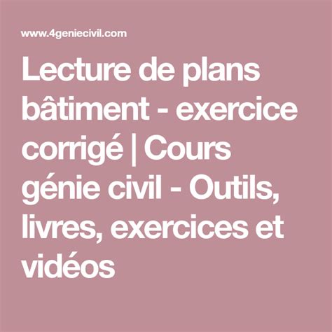 Lecture de plans bâtiment exercice corrigé Genies Inbox screenshot