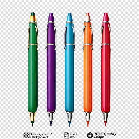 Premium Psd Collection Set Of Ballpoint Pens Isolated On Transparent