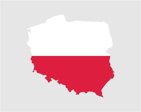 Poland Flag Map. Map of the Republic of Poland with the Polish country ...