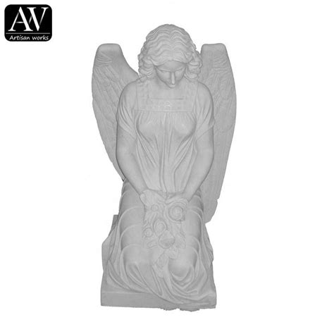 China Life Size Outdoor Garden Weeping Angel Sculpture Marble Stone