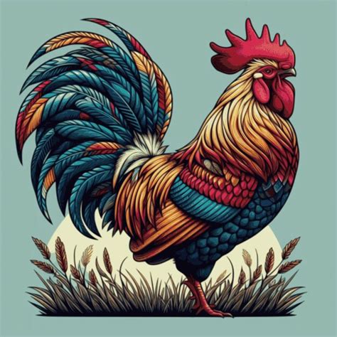 Ilustraci N Vectorial De Un Gallo Vector Premium