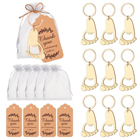 Pieces Footprint Bottle Opener Baby Shower Favors For Guest With Key