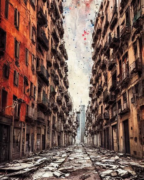 Abandoned Streets Of Barcelona Post Apocalyptic Stable Diffusion