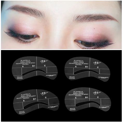 4PCs Reusable Eyebrow Stencil Eye Brow Kit DIY Drawing Guide Grooming