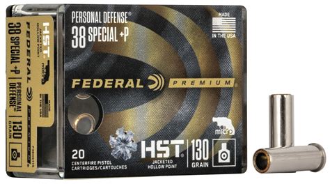 Federal Premium Centerfire Handgun Ammunition 38 Special P 130 Grain Hst Jacketed Hollow Point