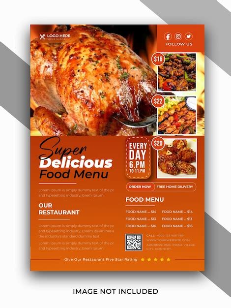 Vektor Food Flyer Vorlage Und Men Design F R Restaurants Premium Vektor