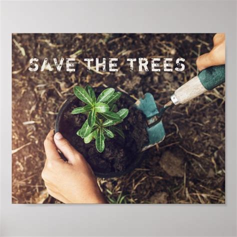 Save The Trees Tree Planting Environmental Poster Uk