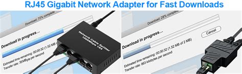 1000mbps Network Splitter Adapter Gigabit 1 To 4 Out Ethernet Cable High Speed Lan