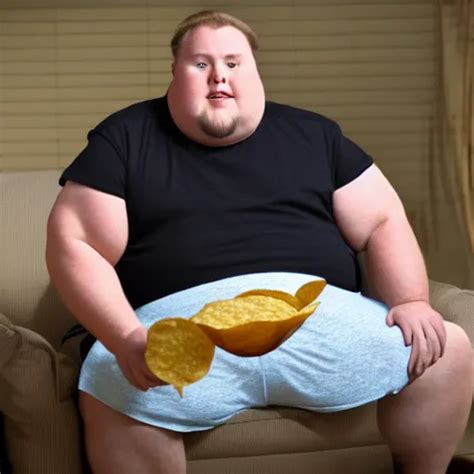 An Fat Guy Wearing A Tank Top Sitting On A Couch And Stable Diffusion