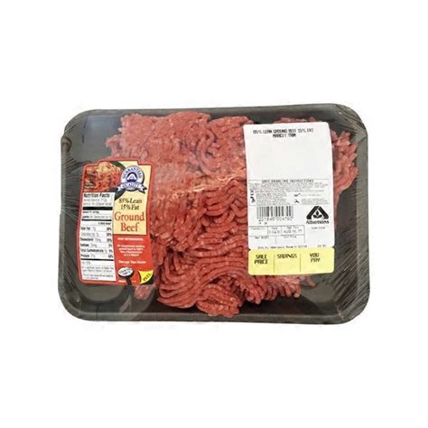 Albertsons 85 Lean 15 Fat Ground Beef 1 Lb Instacart