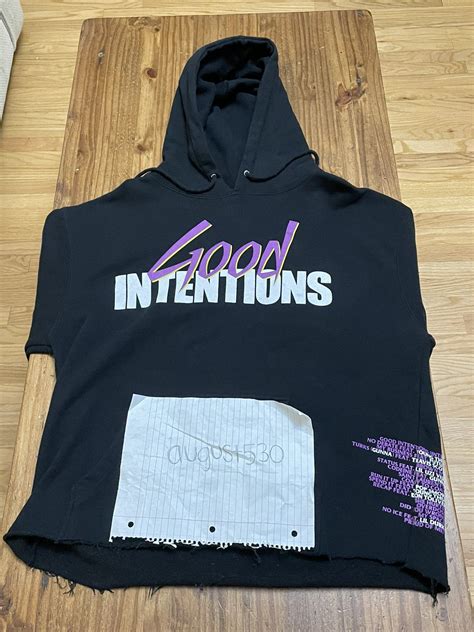 Vlone Vlone X Nav Good Intentions Doves Hoodie Black Grailed