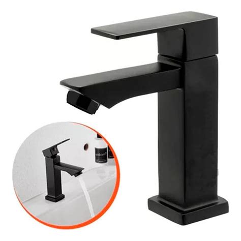 Torneira De Banheiro Lavabo Luxo Metal Preta Black Curta Shopee Brasil