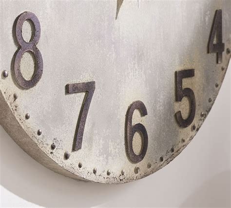 Distressed Steel Wall Clock Decorative Clock Pottery Barn