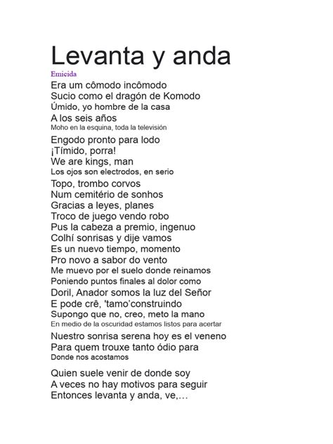 Letra Levanta E Anda - Levanta y Anda PDF | PDF