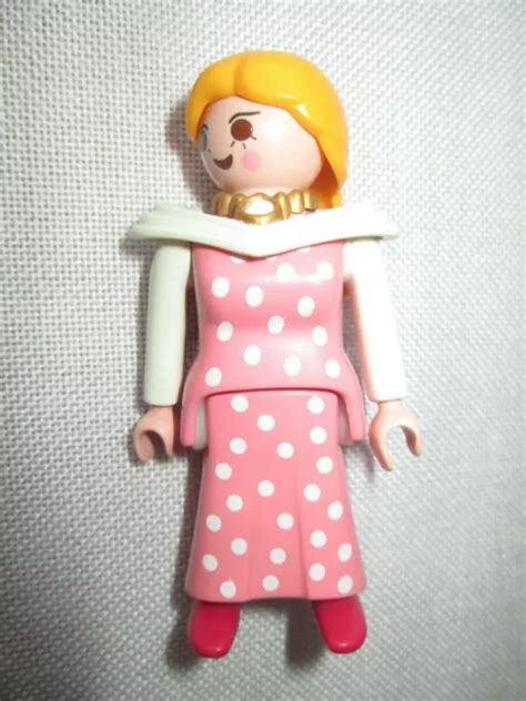 Playmobil Figur Burgfr Ulein Frau Rosa Kleid Mit Wei En Punkten Geobra